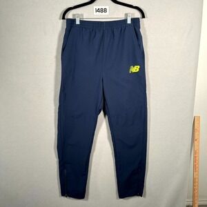 New Balance Athletic Track Pants Womens Large Blue Stretch Running Ankle Zip